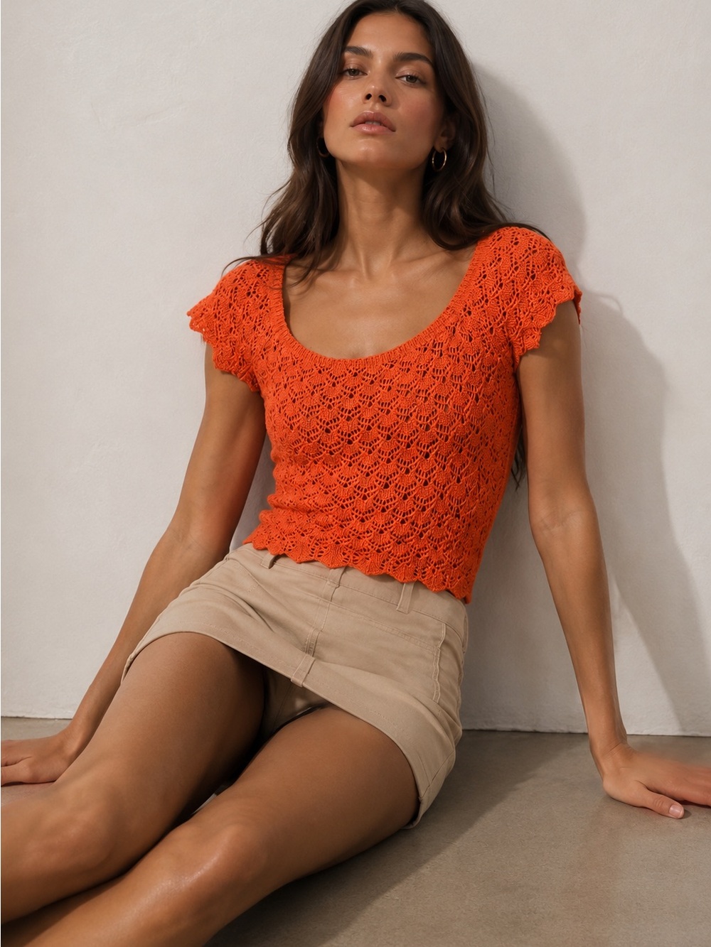 New Look orange knit top